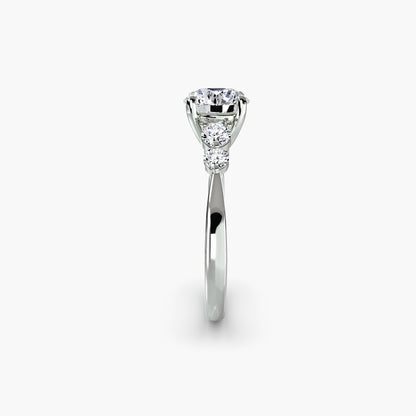 Solitaire with Shoulder Accents 2 Round in White Gold