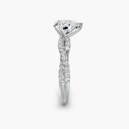 The Twisted Pavé Solitaire Heart Shape in White Gold