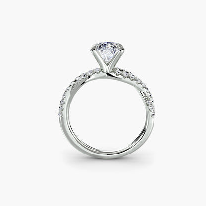 The Twisted Pavé Solitaire Oval in White Gold
