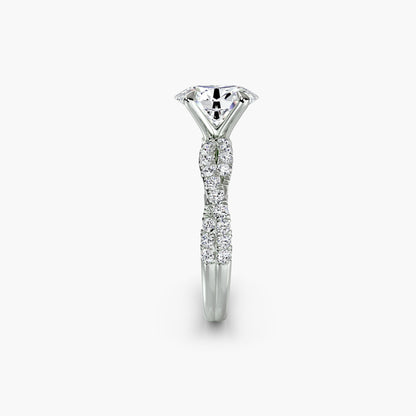The Twisted Pavé Solitaire Oval in White Gold