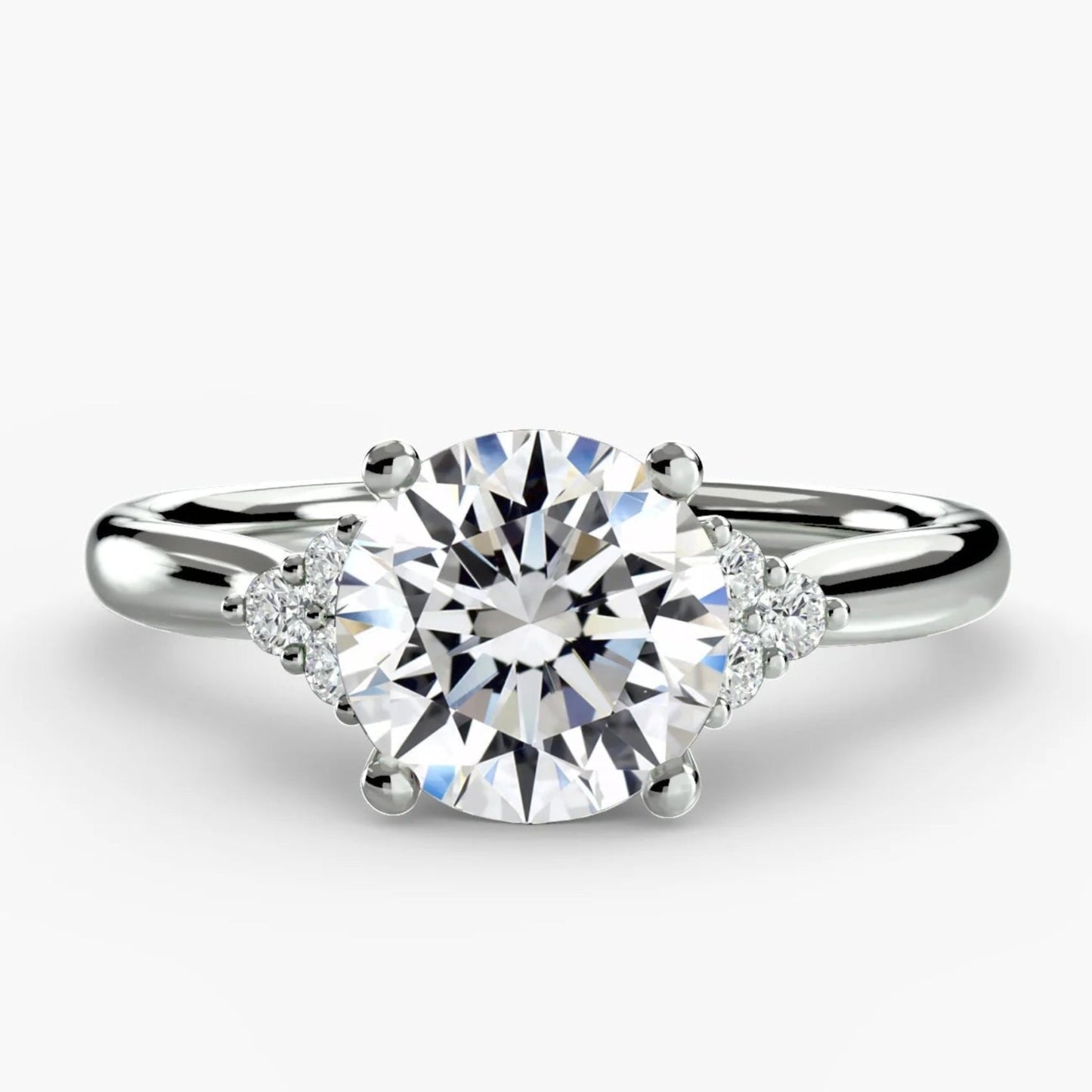 Diamond ring on a white background