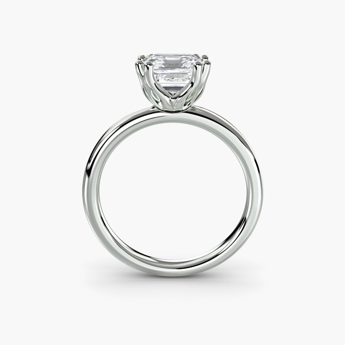 Solitaire ring 5 Asscher in White Gold