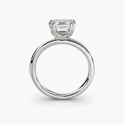 Solitaire ring 5 Asscher in White Gold