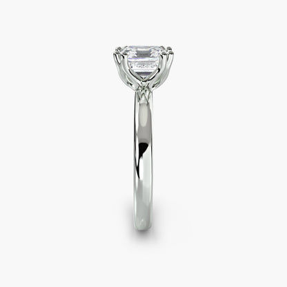 Solitaire ring 5 Asscher in White Gold