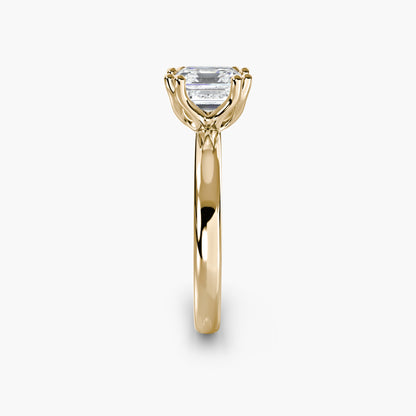 Solitaire ring 5 Asscher in Yellow Gold