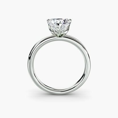 Solitaire ring 5 Heart in White Gold
