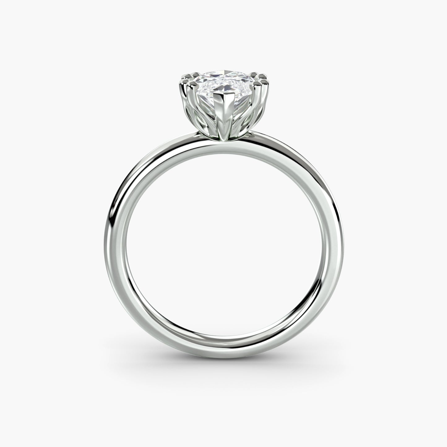 Solitaire ring 5 Marquise in White Gold