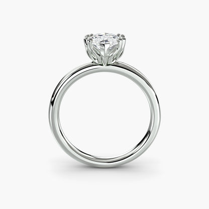 Solitaire ring 5 Marquise in White Gold
