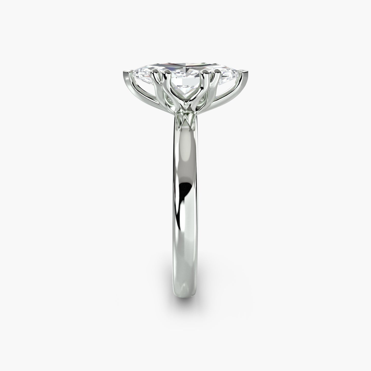 Solitaire ring 5 Marquise in White Gold