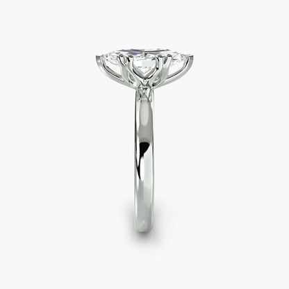 Solitaire ring 5 Marquise in White Gold