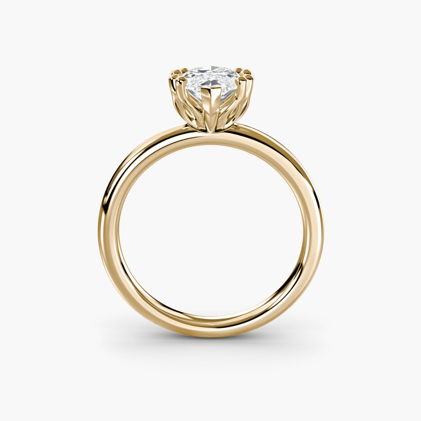 Solitaire ring 5 Marquise in Yellow Gold