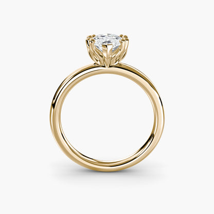 Solitaire ring 5 Marquise in Yellow Gold