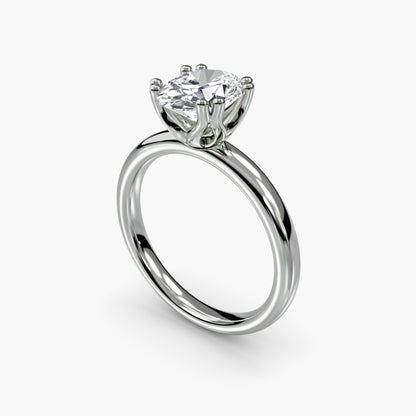 Solitaire ring 5 Oval in White Gold