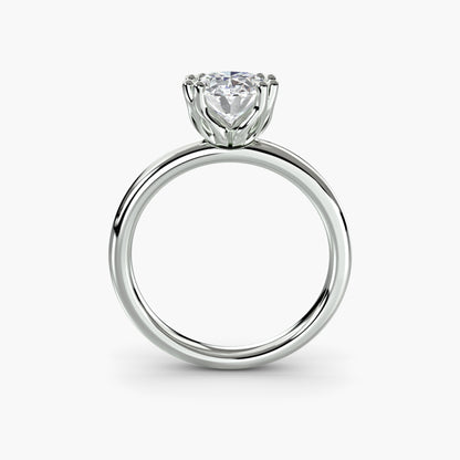 Solitaire ring 5 Oval in White Gold
