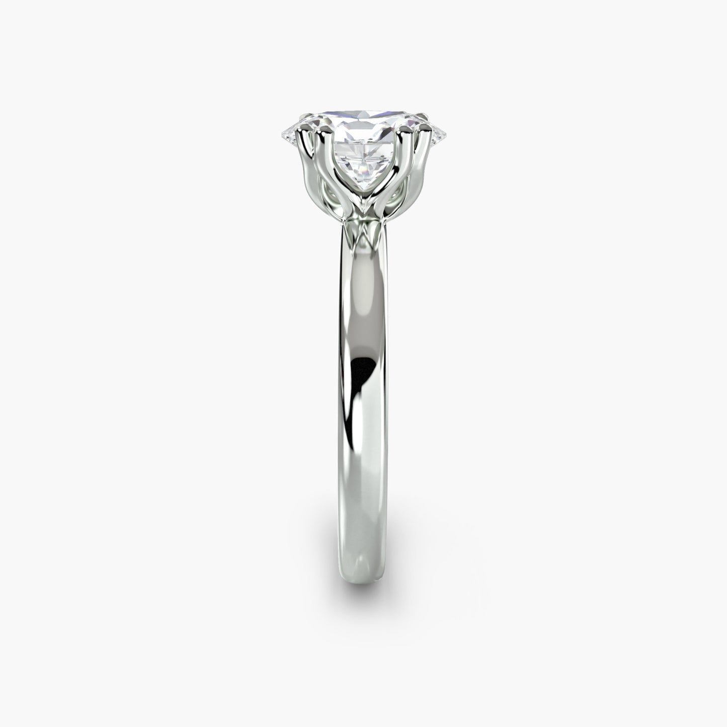 Solitaire ring 5 Oval in White Gold