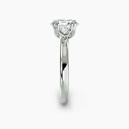 Solitaire ring 5 Oval in White Gold