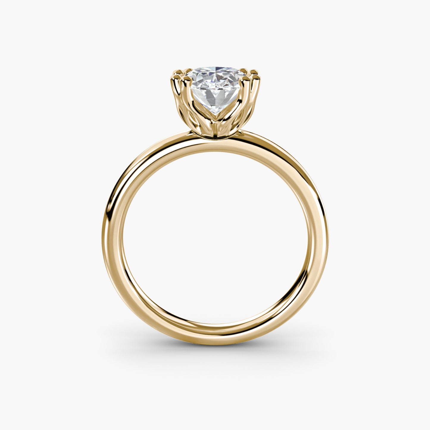 Solitaire ring 5 Oval in Yellow Gold