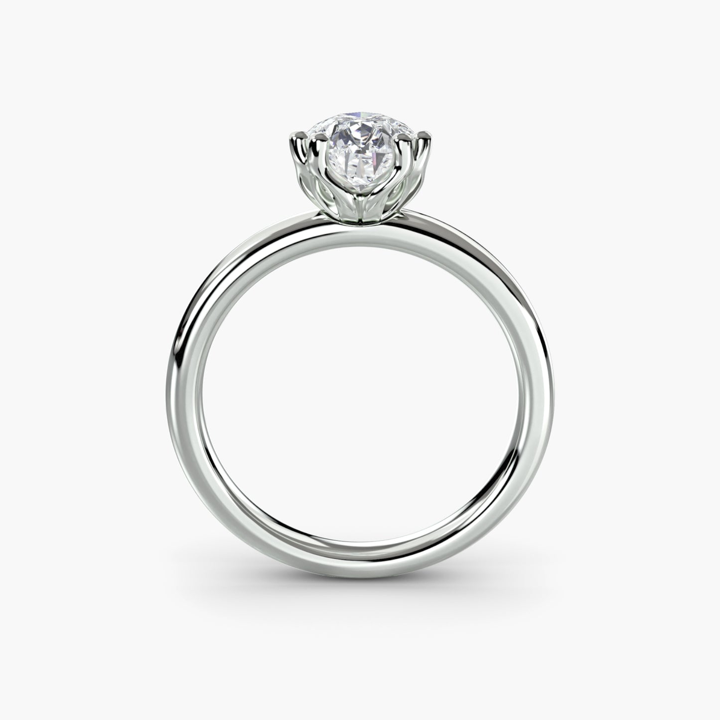 Solitaire ring 5 Pear shape in White Gold