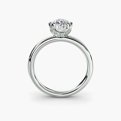 Solitaire ring 5 Pear shape in White Gold