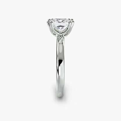 Solitaire ring 5 Princess Cut in White Gold