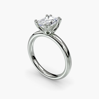 Solitaire ring 5 Radiant in White Gold