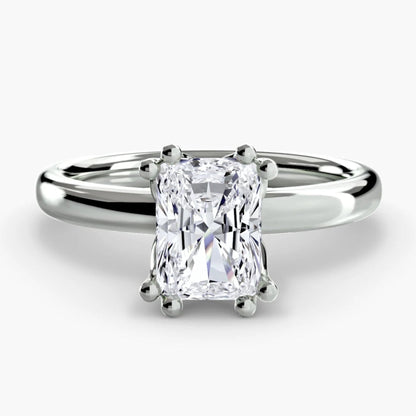 Solitaire ring 5 Radiant in White Gold