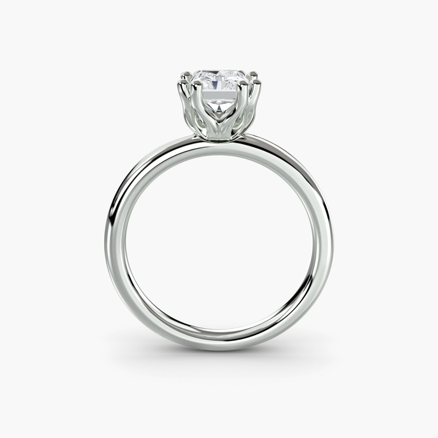 Solitaire ring 5 Radiant in White Gold