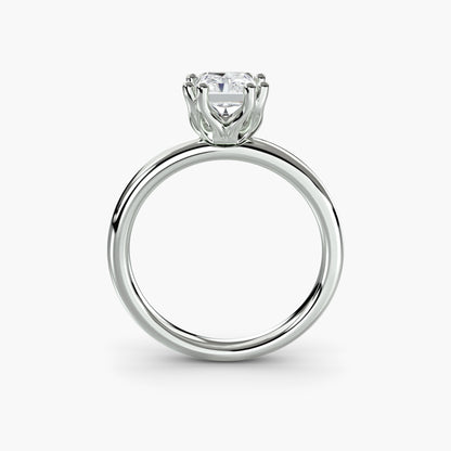 Solitaire ring 5 Radiant in White Gold