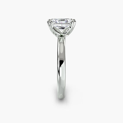Solitaire ring 5 Radiant in White Gold