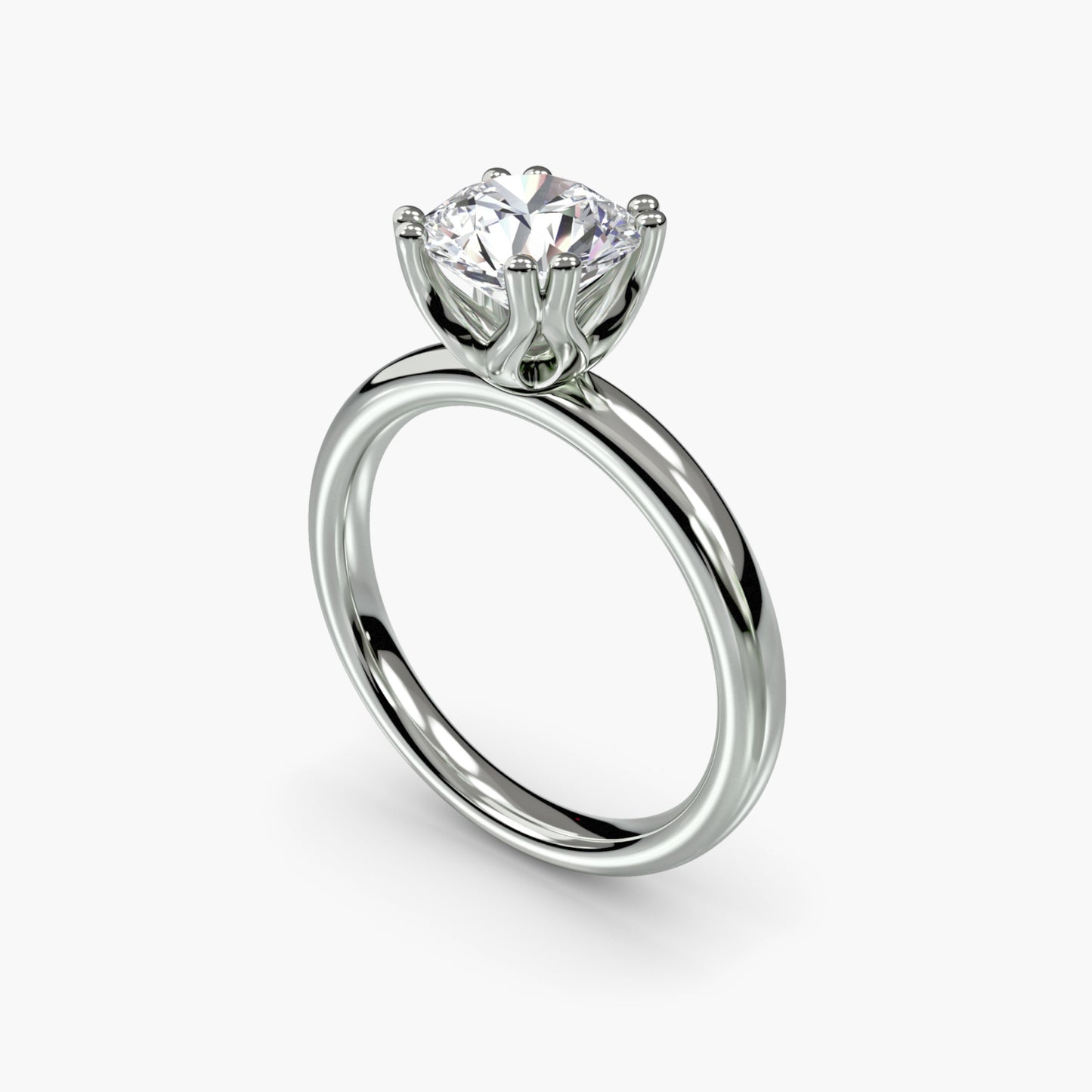 Solitaire ring 5 Round in White Gold