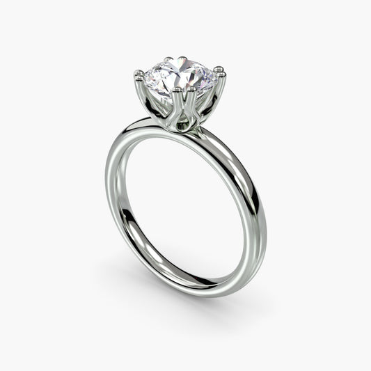 Solitaire ring 5 Round in White Gold