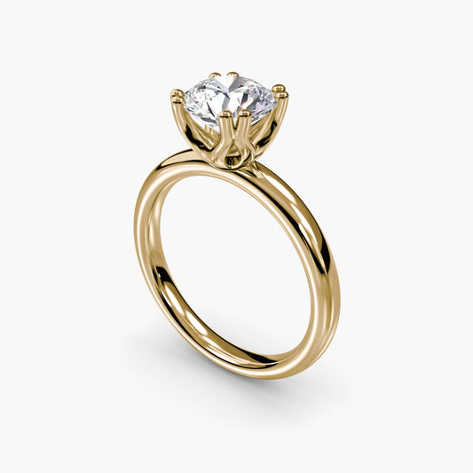 Solitaire ring 5 Round in Yellow Gold