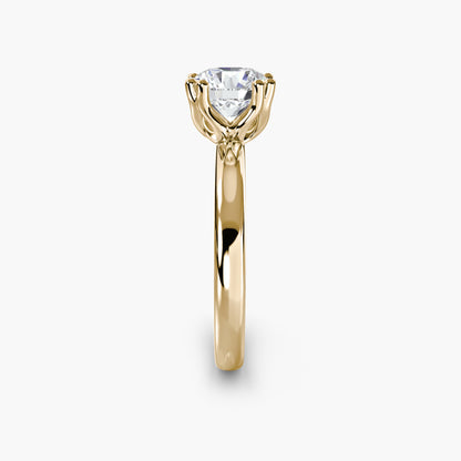 Solitaire ring 5 Round in Yellow Gold