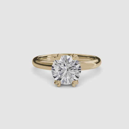 Solitaire ring 2 Round in Yellow Gold