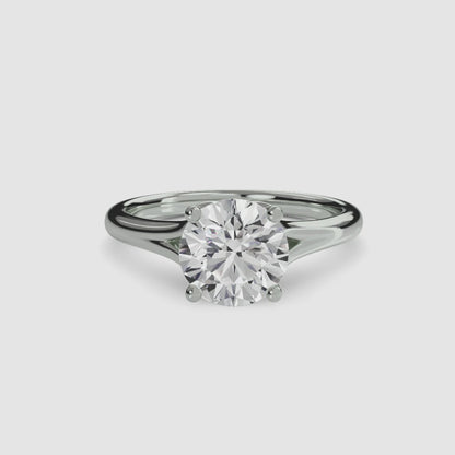 Solitaire ring 4 in White Gold