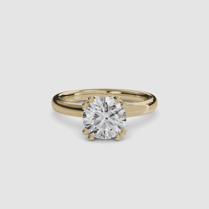 Solitaire ring 5 Round in Yellow Gold