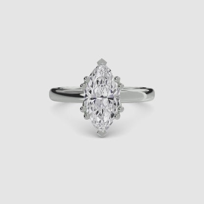 Solitaire ring 5 Marquise in White Gold