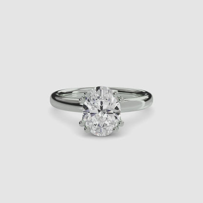 Solitaire ring 5 Oval in White Gold