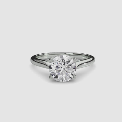 Solitaire ring 1 Round in White Gold