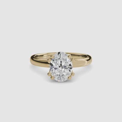 Solitaire ring 5 Oval in Yellow Gold