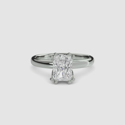 Solitaire ring 5 Radiant in White Gold